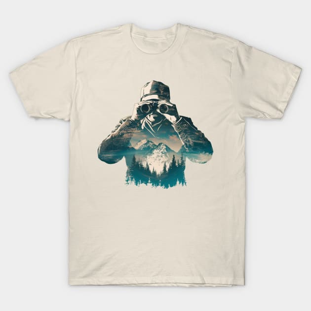 View Through Binoculars T-Shirt by Wild Catch